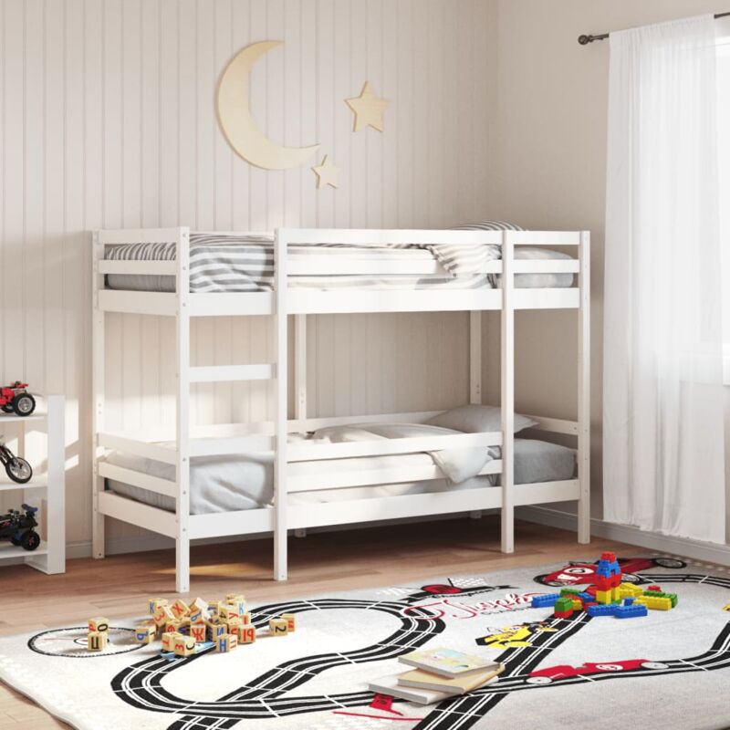 foto del prodotto vidaxl letto a castello bianco 90x200 cm in legno massello di pino