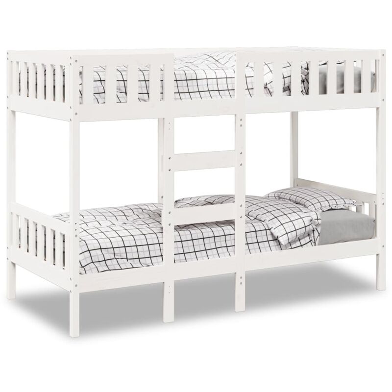 foto del prodotto vidaxl letto a castello bianco 90x200 cm in legno massello di pino