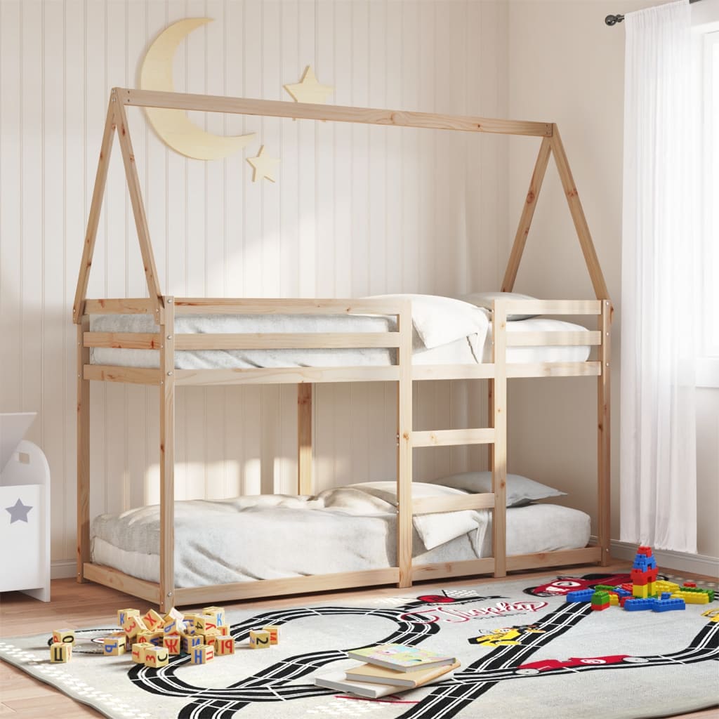 foto del prodotto vidaxl letto a castello con tetto 80x200 cm in legno massello di pino
