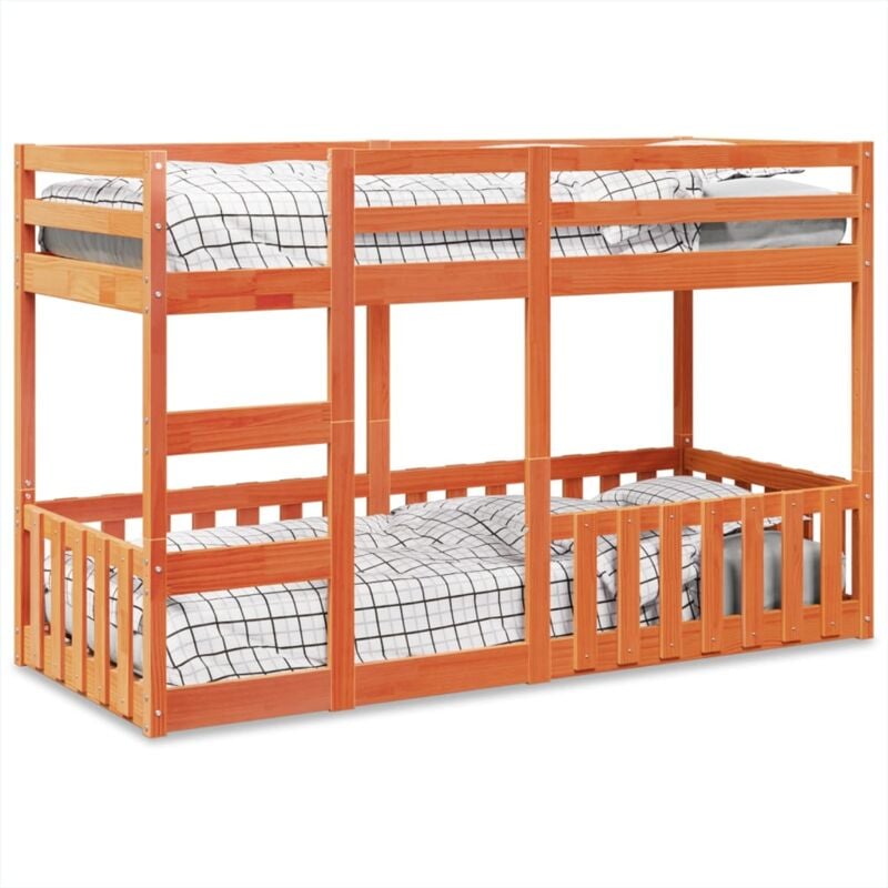 foto del prodotto vidaxl letto a castello marrone cera 75x190 cm in legno di pino