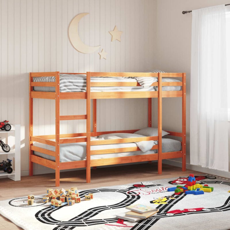 foto del prodotto vidaxl letto a castello marrone cera 80x200 cm in legno di pino