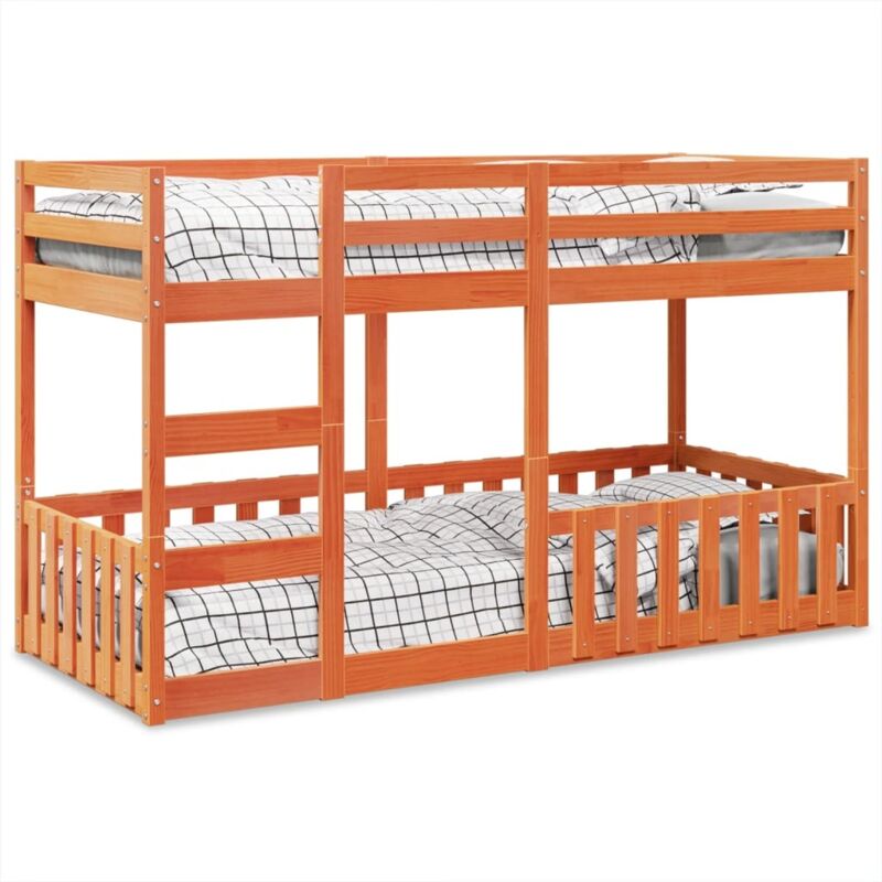 foto del prodotto vidaxl letto a castello marrone cera 80x200 cm in legno di pino
