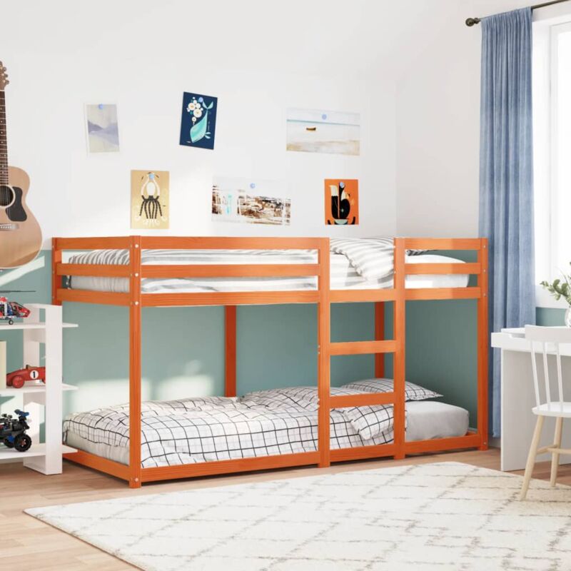 foto del prodotto vidaxl letto a castello marrone cera 90x200 cm in legno di pino