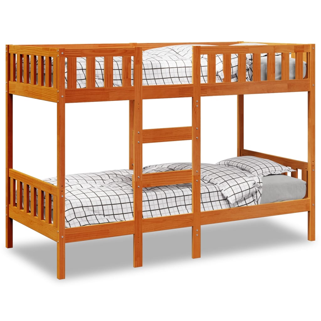 foto del prodotto vidaxl letto a castello marrone cera 90x200 cm in legno di pino
