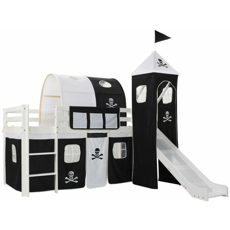 foto del prodotto vidaxl letto a castello per bambini scivolo e scala in pino 97x208cm