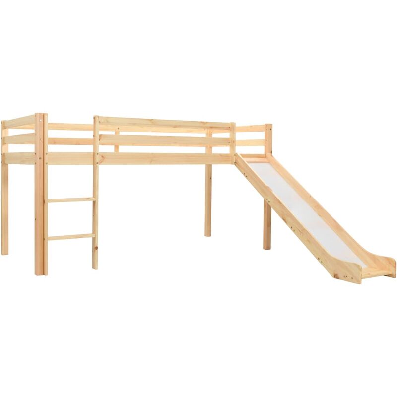 foto del prodotto vidaxl letto a castello per bambini scivolo e scala in pino 97x208cm