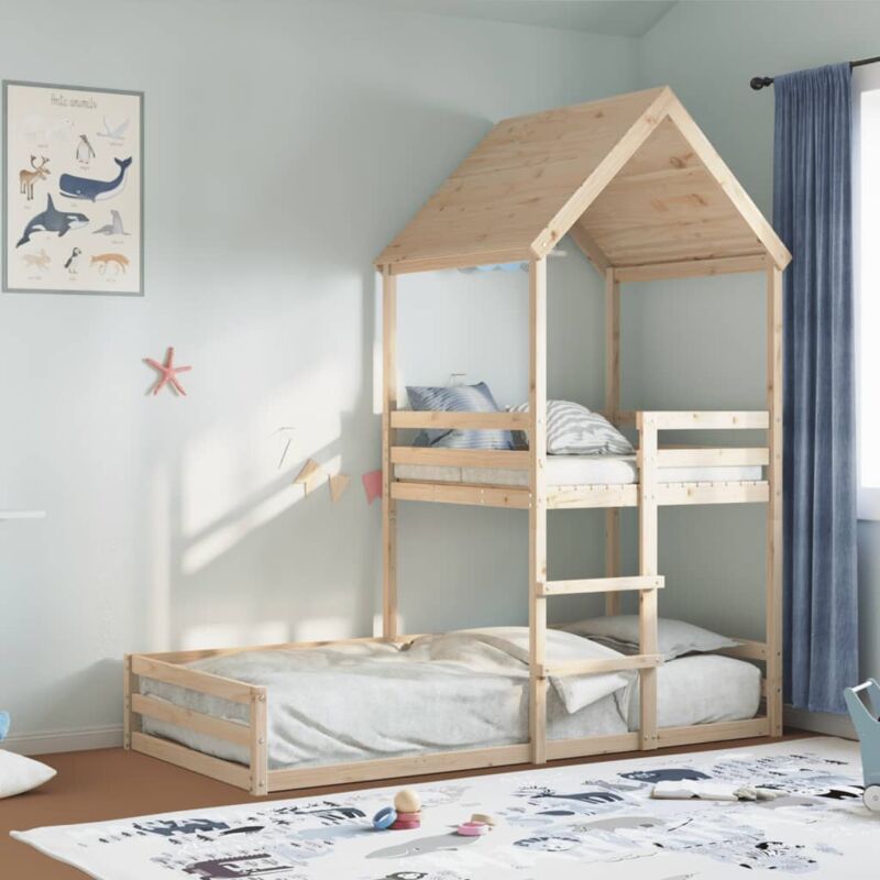 foto del prodotto vidaxl letto a castello senza materasso 90x200cm massello pino
