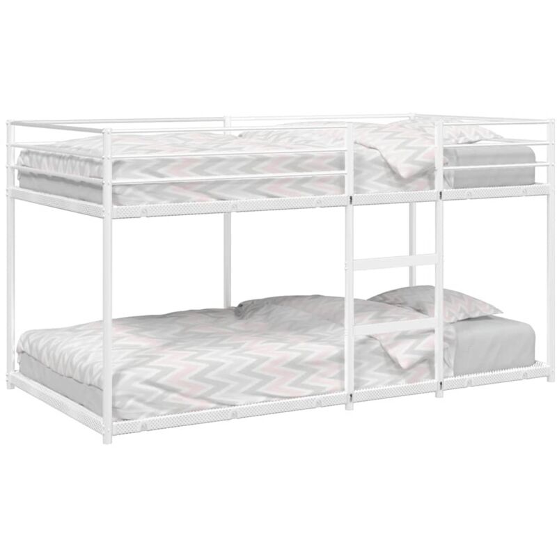 foto del prodotto vidaxl letto a castello senza materasso bianco 100x200 cm in acciaio