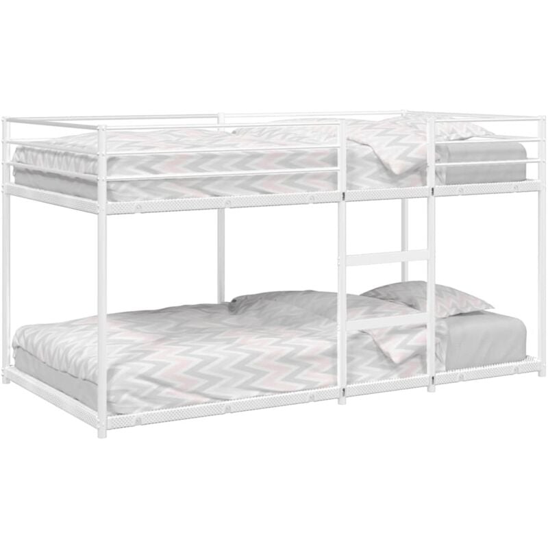 foto del prodotto vidaxl letto a castello senza materasso bianco 90x190 cm in acciaio
