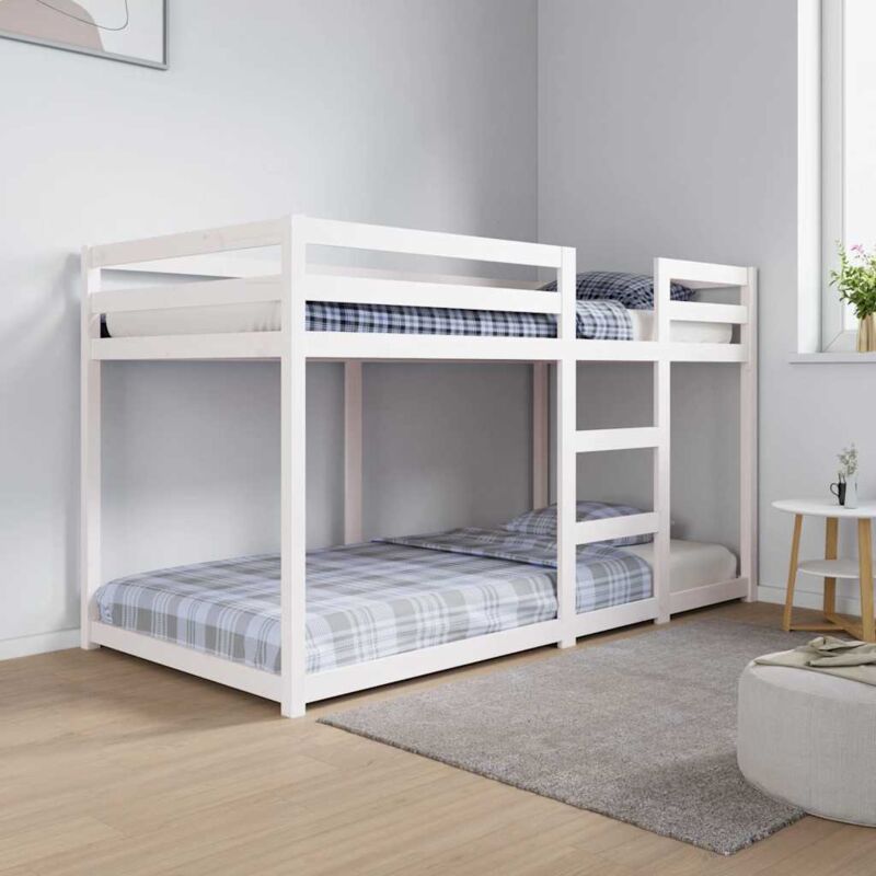 foto del prodotto vidaxl letto a castello senza materasso bianco 90x190cm massello pino