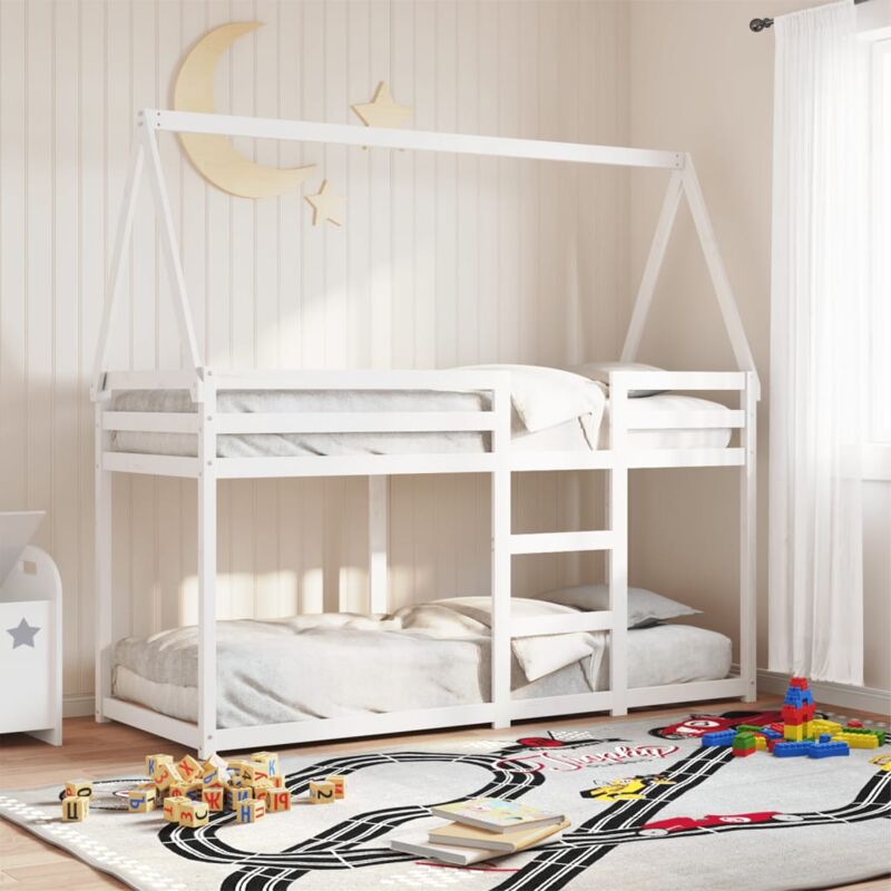 foto del prodotto vidaxl letto a castello senza materasso bianco 90x190cm massello pino