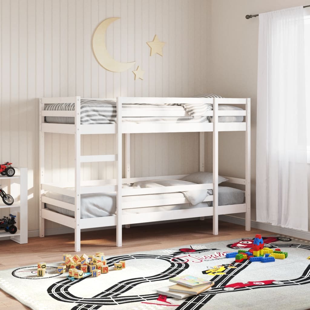 foto del prodotto vidaxl letto a castello senza materasso bianco 90x190cm massello pino