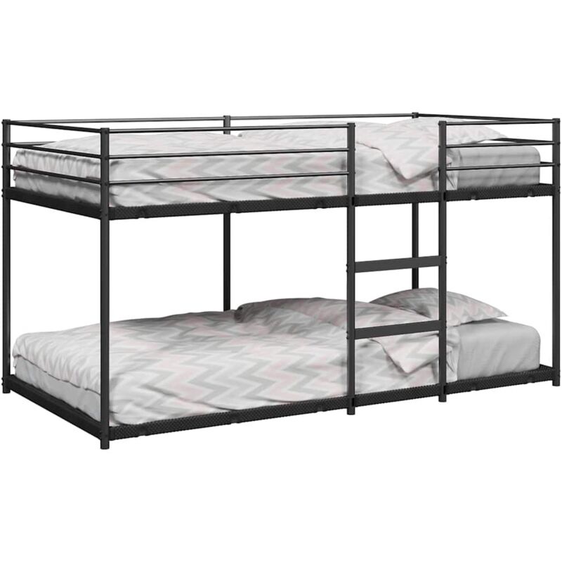 foto del prodotto vidaxl letto a castello senza materasso nero 80x200 cm in acciaio