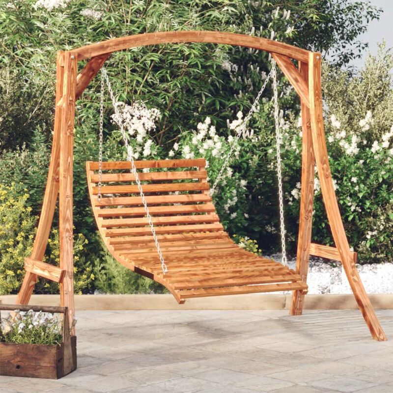 foto del prodotto vidaxl letto a dondolo in legno massello di abete con finitura in teak