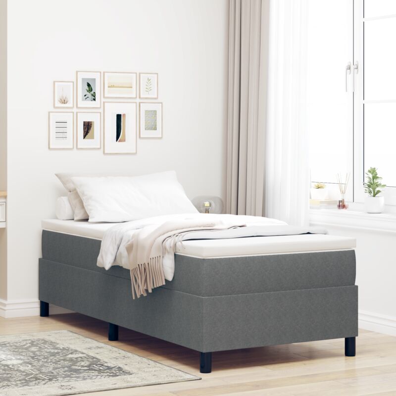 foto del prodotto vidaxl letto a rete grigio chiaro 80x200 cm tessuto a coste
