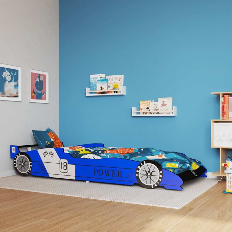 foto del prodotto vidaxl letto bambini auto da corsa 90x200 cm blu