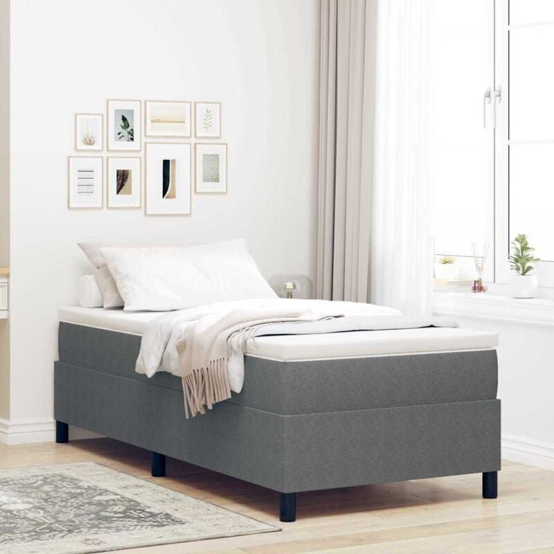 foto del prodotto vidaxl letto box spring grigio chiaro singolo in tessuto corduroy