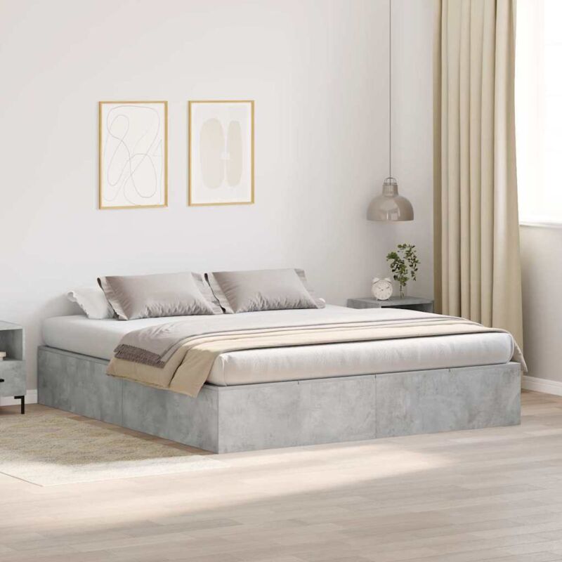 foto del prodotto vidaxl letto con contenitore grigio cemento 180x200 cm