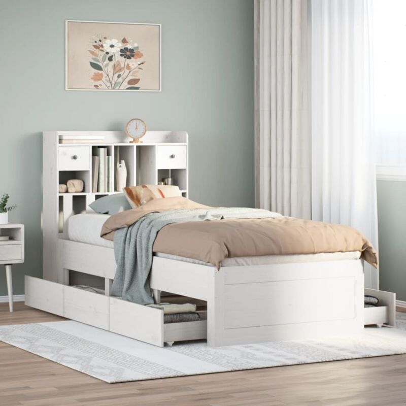 foto del prodotto vidaxl letto con libreria senza materasso 75x190 cm in legno pino