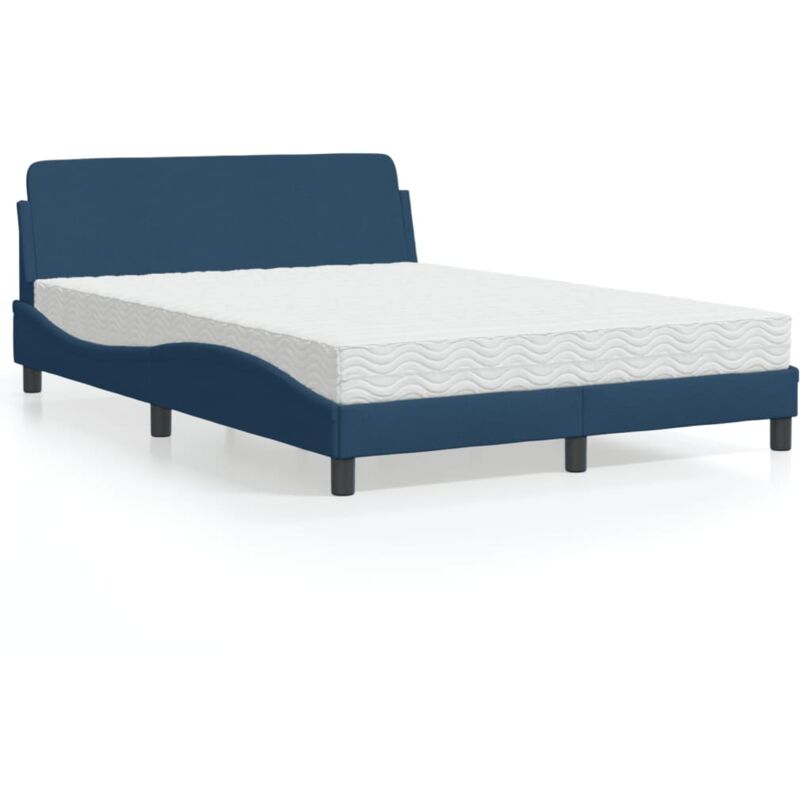 foto del prodotto vidaxl letto con materasso blu 120x200 cm in tessuto 880194
