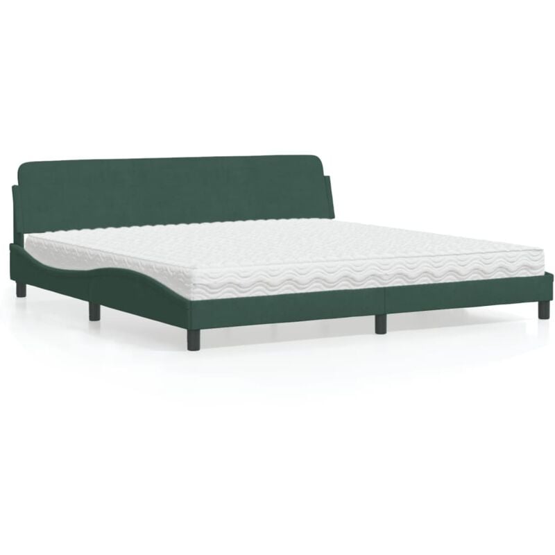 foto del prodotto vidaxl letto con materasso verde scuro 200x200 cm velluto