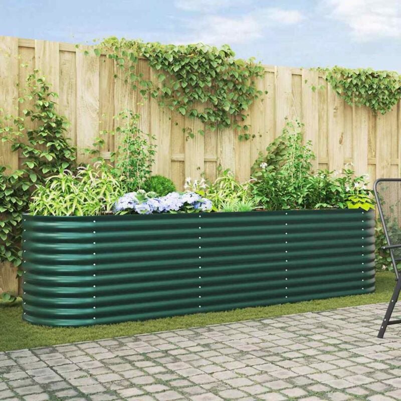 foto del prodotto vidaxl letto da giardino verde 320x80x81 cm in acciaio zincato