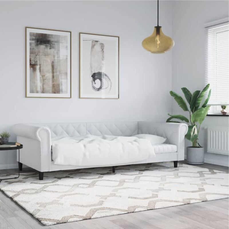 foto del prodotto vidaxl letto da giorno bianco 90x200 cm in similpelle