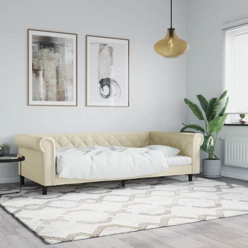 foto del prodotto vidaxl - letto da giorno crema 100x200 cm in similpelle