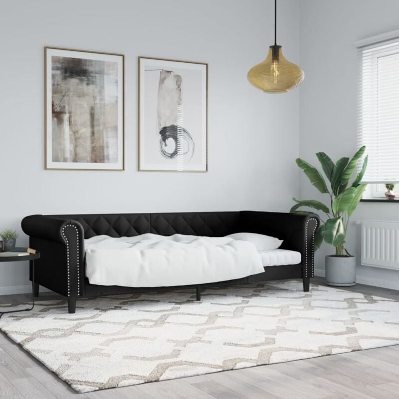 foto del prodotto vidaxl letto da giorno nero 80x200 cm in similpelle