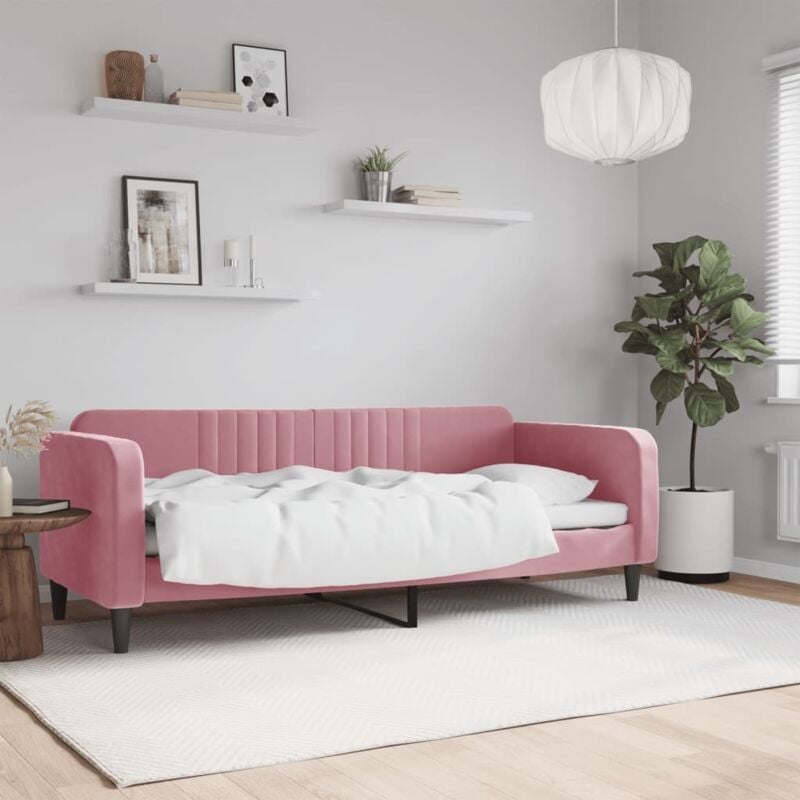 foto del prodotto vidaxl letto da giorno rosa 80x200 cm in velluto