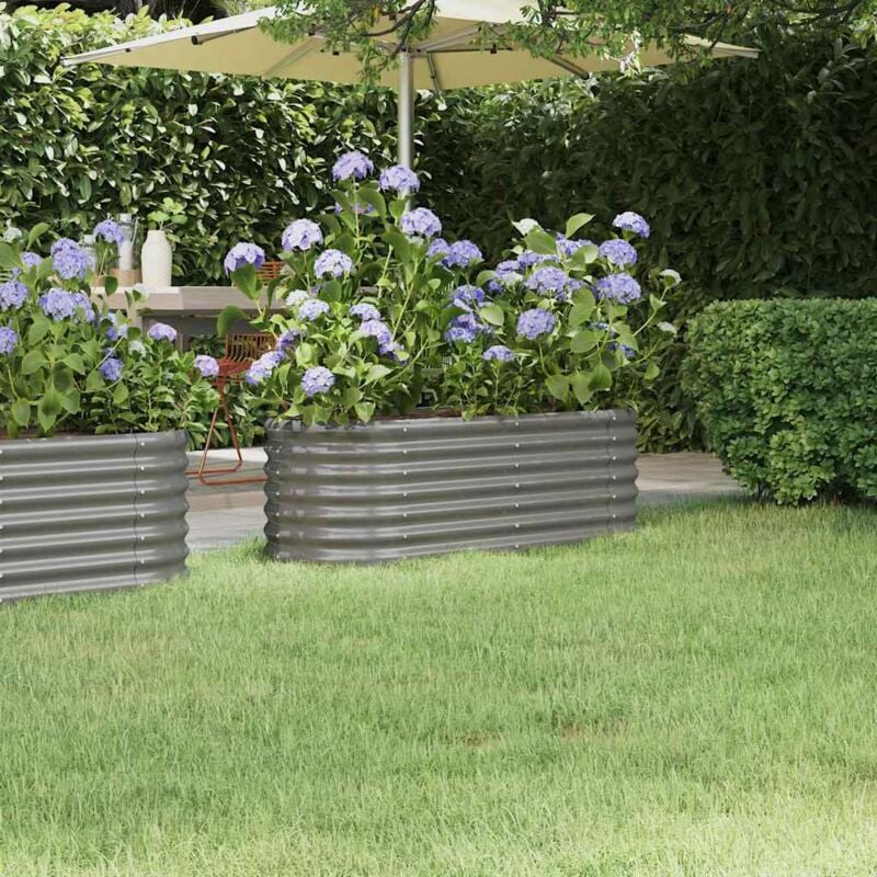 foto del prodotto vidaxl letto giardino acciaio verniciato a polvere 114x40x36 cm grigio