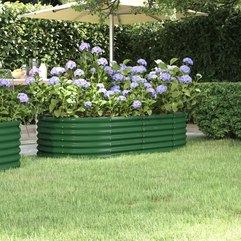 foto del prodotto vidaxl letto giardino acciaio verniciato a polvere 152x80x36 cm verde