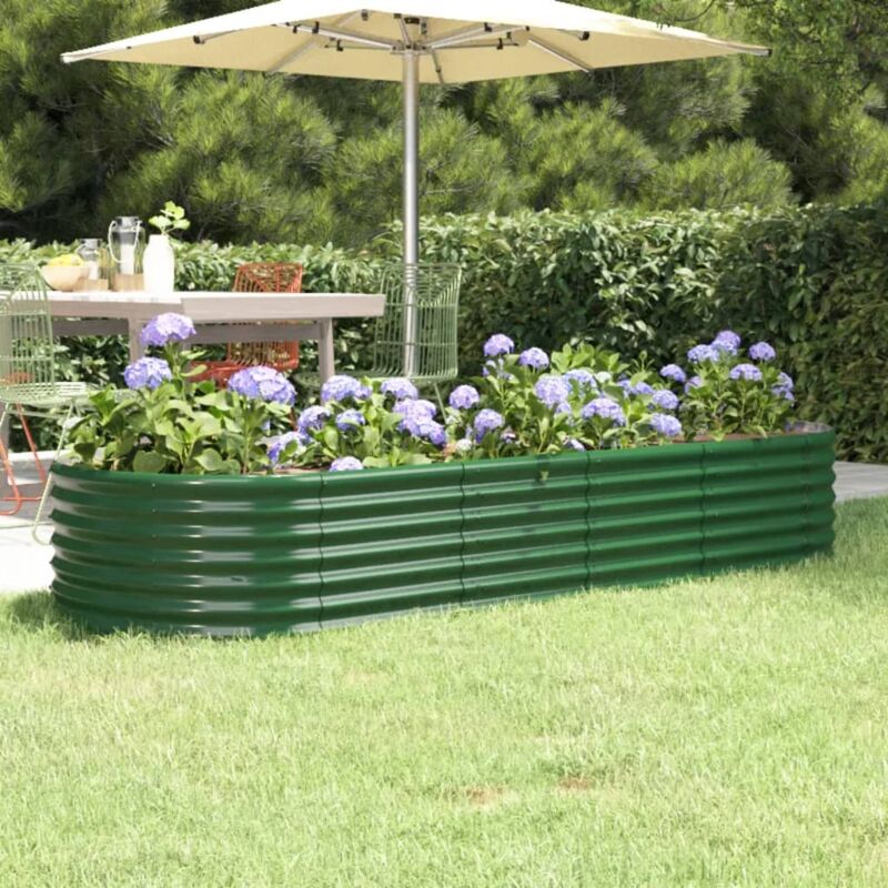 foto del prodotto vidaxl letto giardino acciaio verniciato a polvere 224x80x36 cm verde