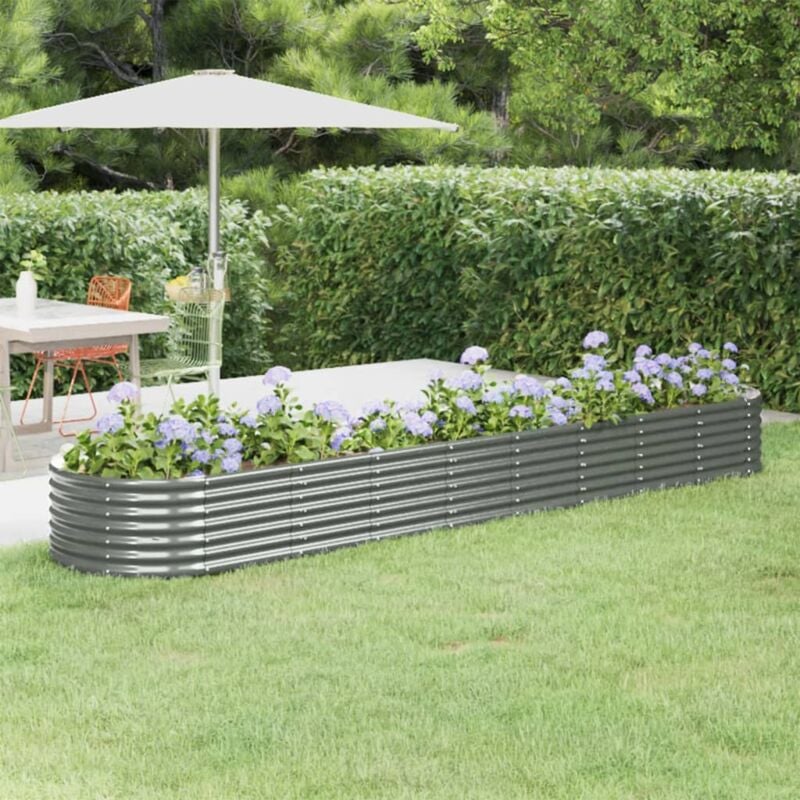 foto del prodotto vidaxl letto giardino acciaio verniciato a polvere 368x80x36 cm grigio