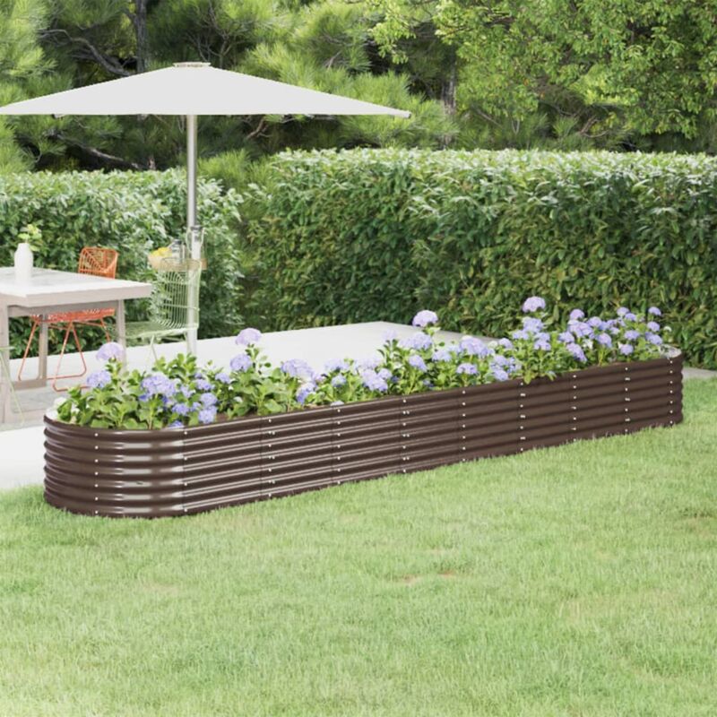 foto del prodotto vidaxl letto giardino acciaio verniciato a polvere 368x80x36cm marrone