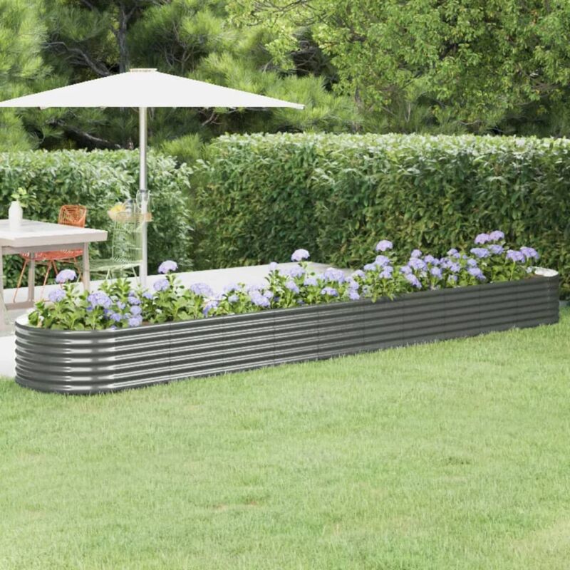 foto del prodotto vidaxl letto giardino acciaio verniciato a polvere 440x80x36 cm grigio