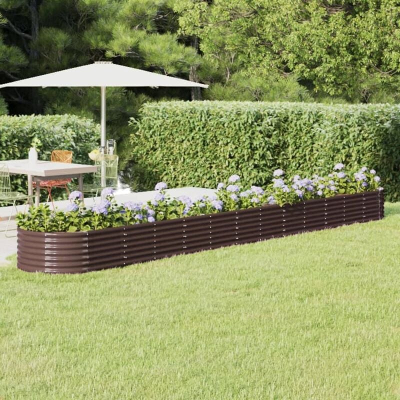 foto del prodotto vidaxl letto giardino acciaio verniciato a polvere 512x80x36cm marrone