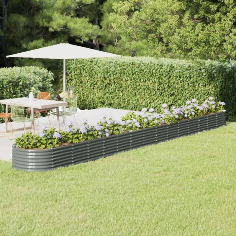 foto del prodotto vidaxl letto giardino acciaio verniciato a polvere 620x80x36 cm grigio