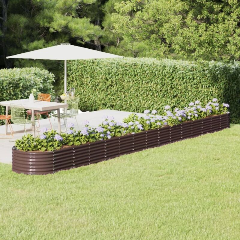 foto del prodotto vidaxl letto giardino acciaio verniciato a polvere 620x80x36cm marrone