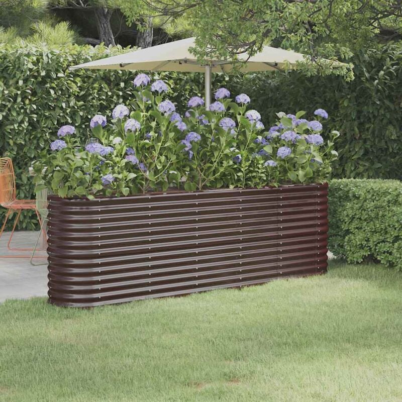 foto del prodotto vidaxl letto giardino acciaio zincato 224x40x68cm marrone