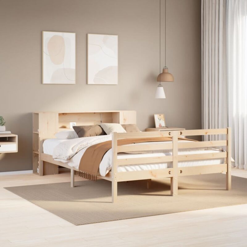 foto del prodotto vidaxl letto libreria senza materasso 120x190cm legno massello di pino