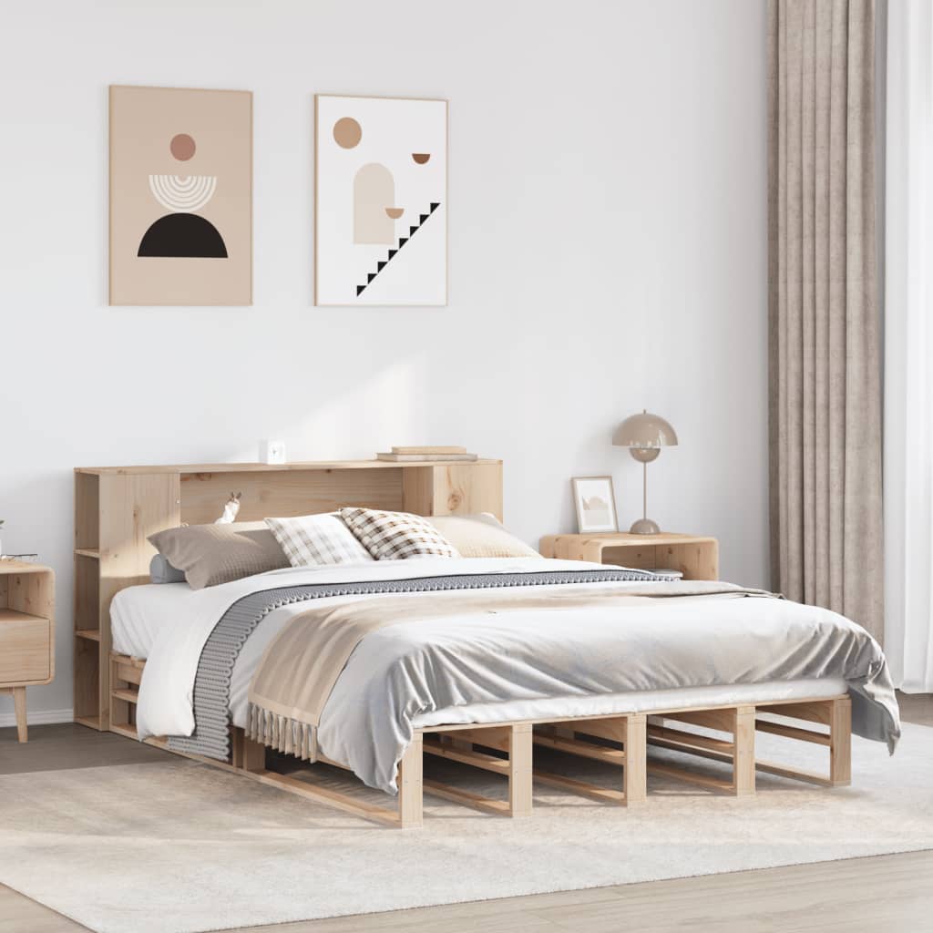 foto del prodotto vidaxl letto libreria senza materasso 150x200 cm in legno massello