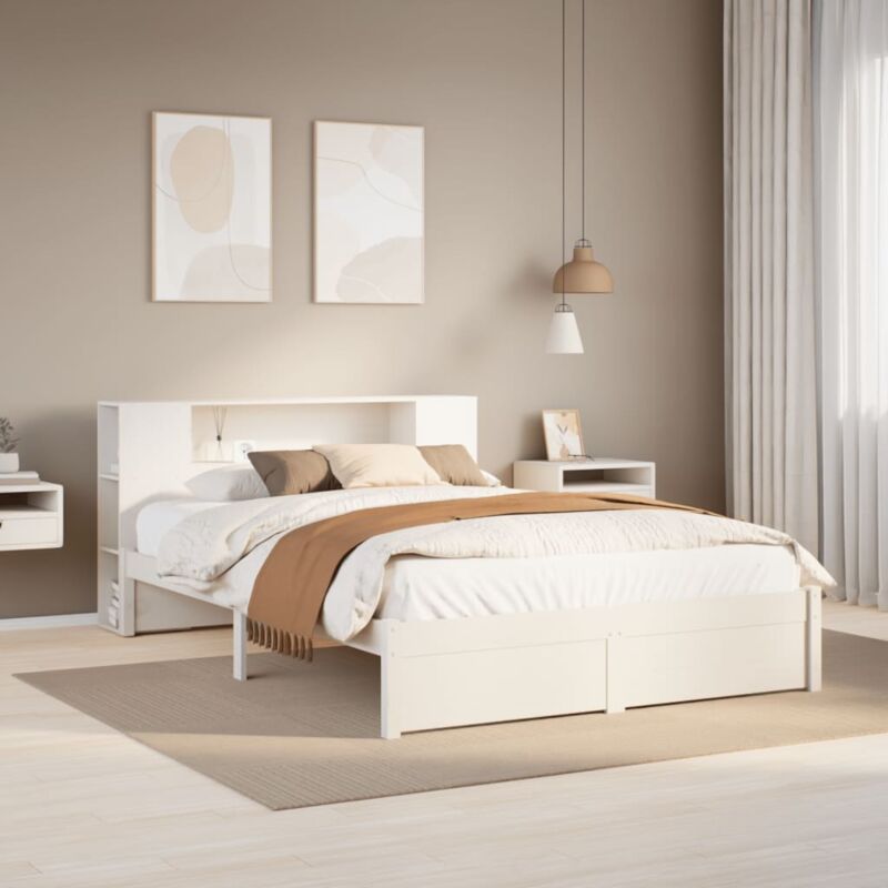 foto del prodotto vidaxl letto libreria senza materasso bianco 160x200 cm legno di pino