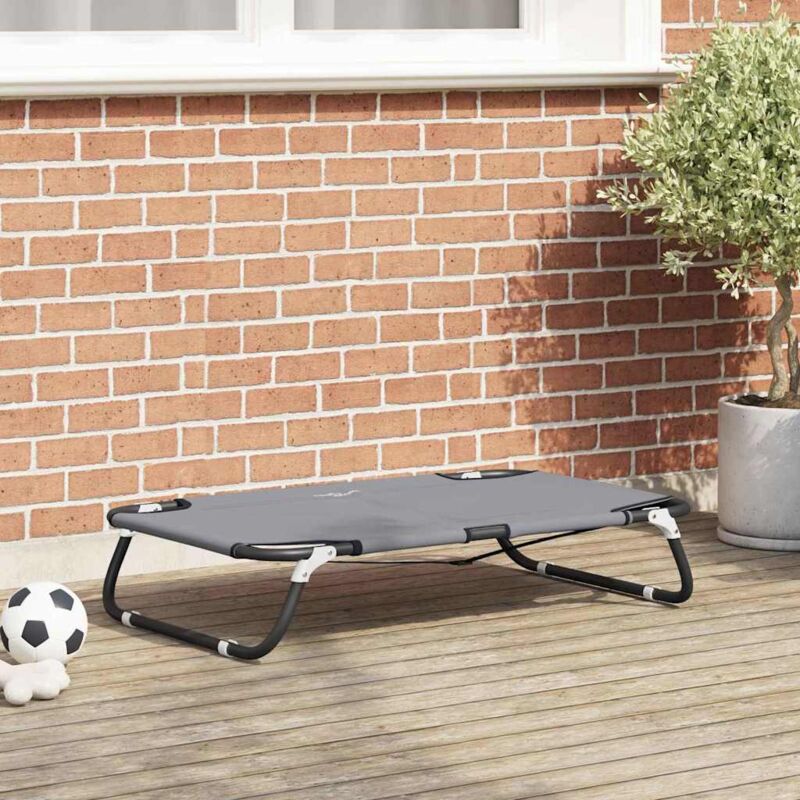 foto del prodotto vidaxl letto per cani pieghevole grigio chiaro in tessuto oxford e acciaio