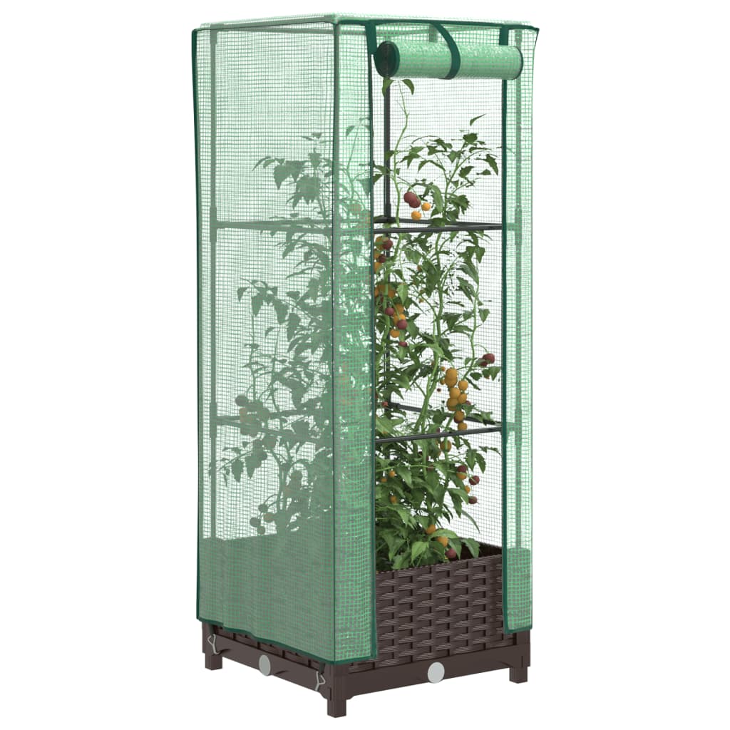foto del prodotto vidaxl letto rialzato con copertura serra effetto rattan 40x40x123 cm
