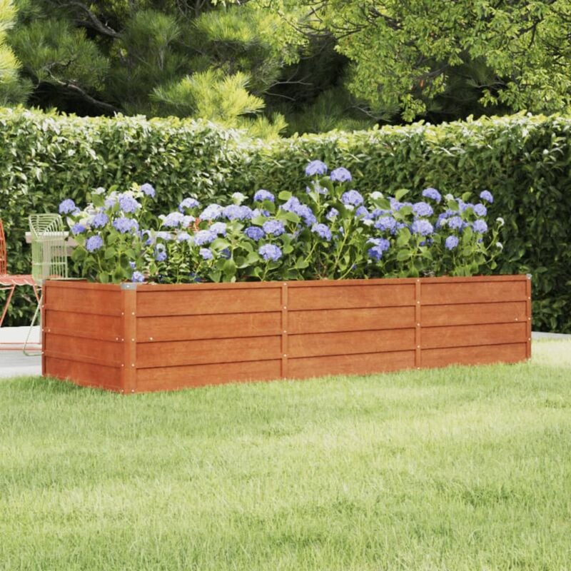foto del prodotto vidaxl letto rialzato da giardino ruggine 240x80x45 cm acciaio corten