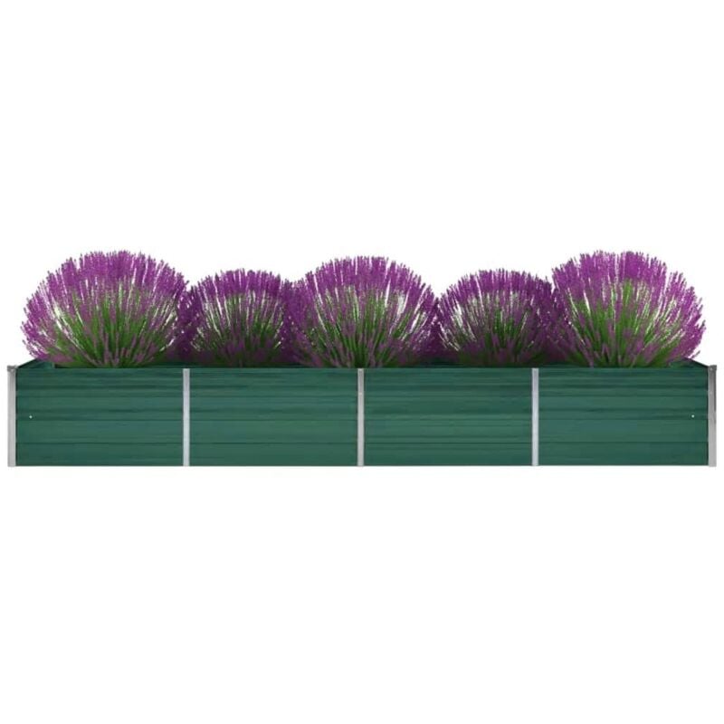 foto del prodotto vidaxl letto rialzato giardino in acciaio zincato 320x80x45 cm verde