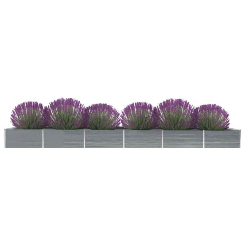 foto del prodotto vidaxl letto rialzato giardino in acciaio zincato 600x80x45 cm grigio