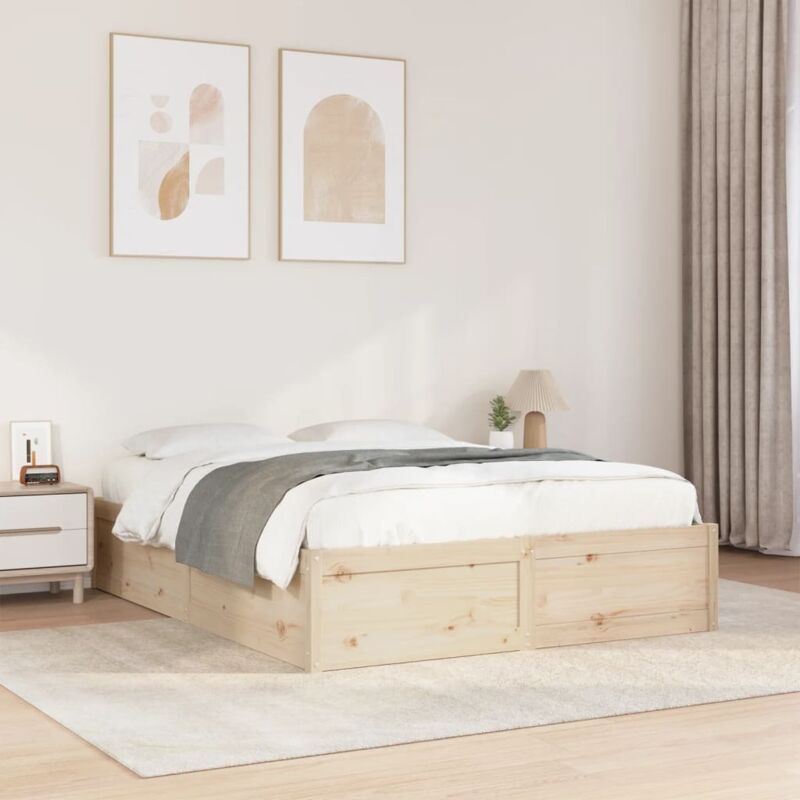 foto del prodotto vidaxl letto senza materasso 140x190 cm in legno massello di pino