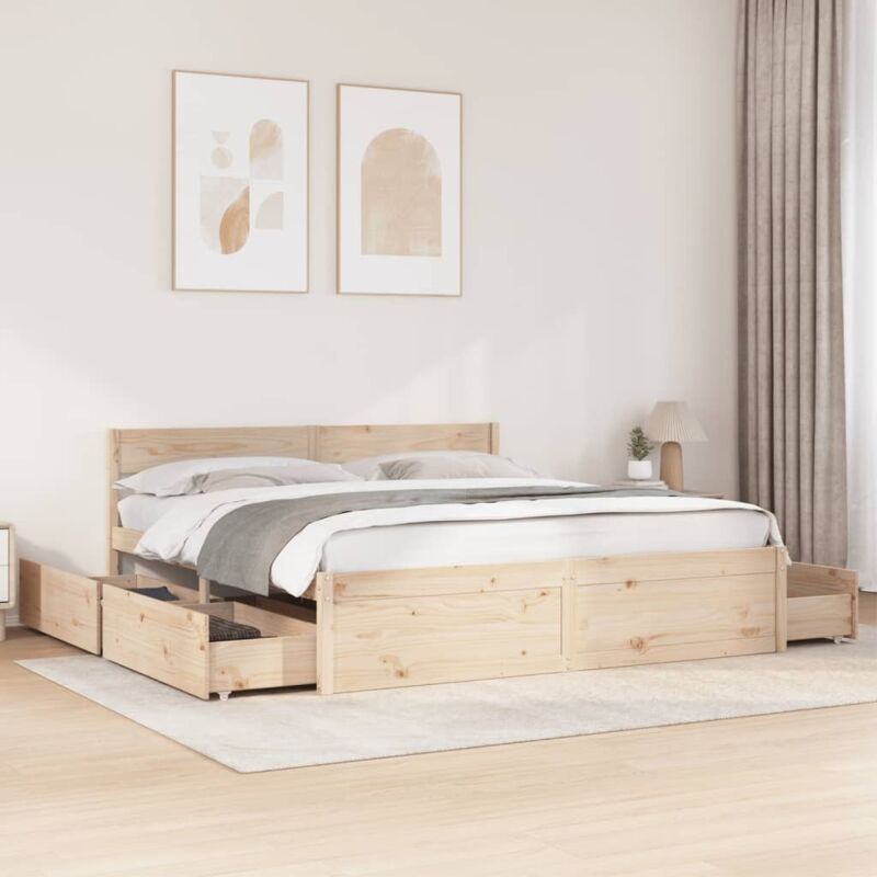 foto del prodotto vidaxl letto senza materasso 200x200 cm in legno massello di pino